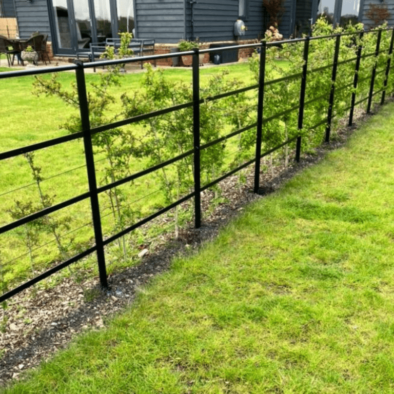 An image example of steel lawn edging and planters