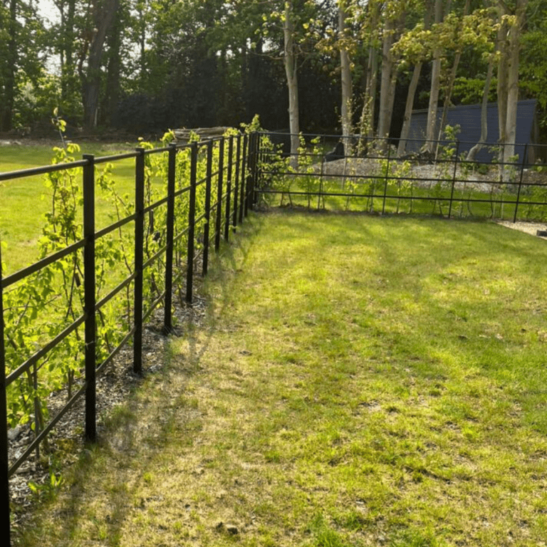 An image example of steel lawn edging and planters